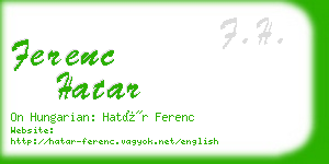 ferenc hatar business card